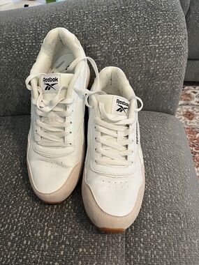 Reebok White Sneakers with Beige Accents
